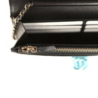 Wallet On Chain WOC Black Lambskin Light Gold Hardware