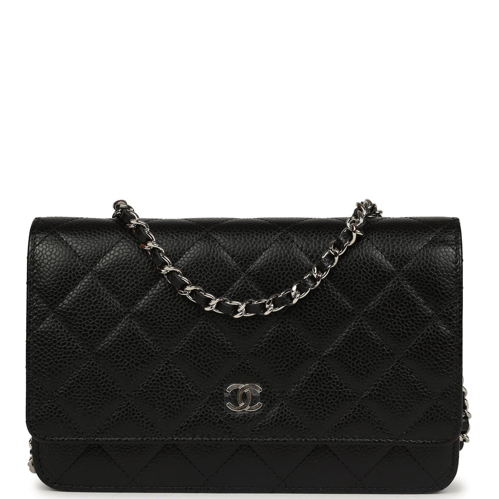 Wallet On Chain WOC Black Caviar Silver Hardware