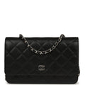 Wallet On Chain WOC Black Caviar Silver Hardware