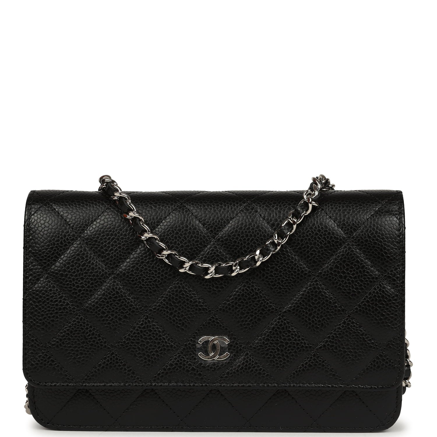 Wallet On Chain WOC Black Caviar Silver Hardware