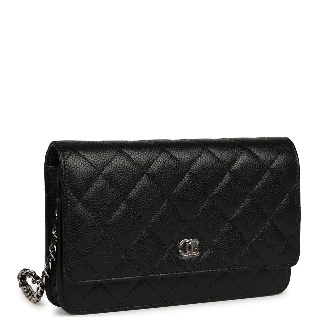 Wallet On Chain WOC Black Caviar Silver Hardware