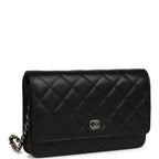 Wallet On Chain WOC Black Caviar Silver Hardware