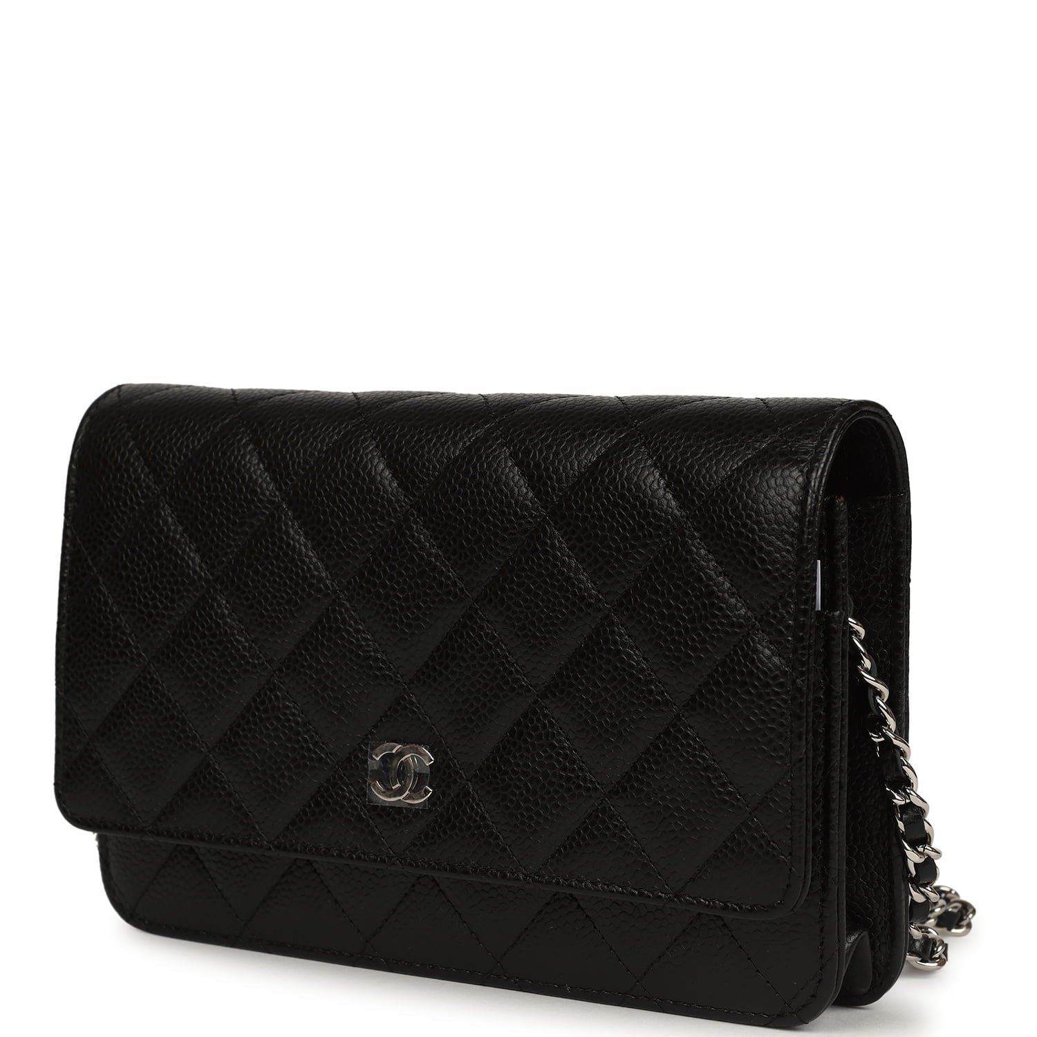 Wallet On Chain WOC Black Caviar Silver Hardware