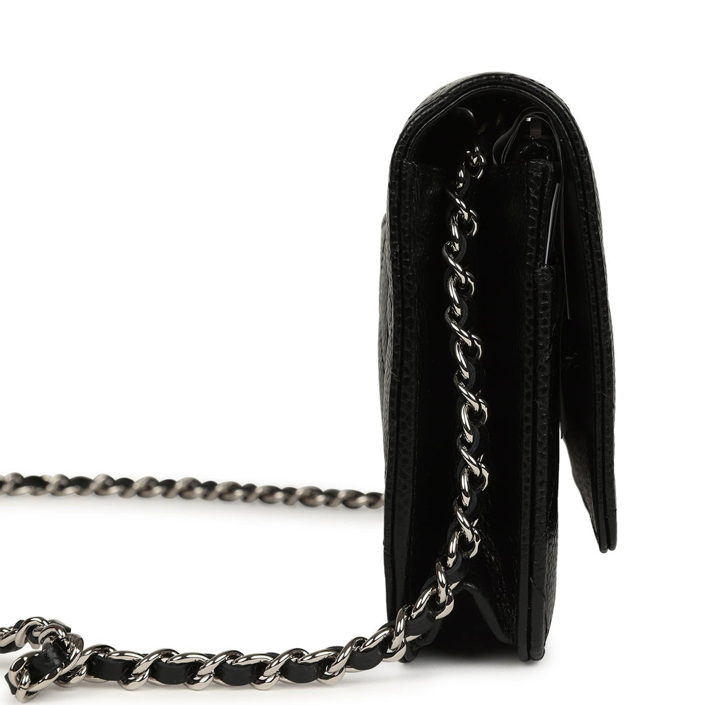 Wallet On Chain WOC Black Caviar Silver Hardware