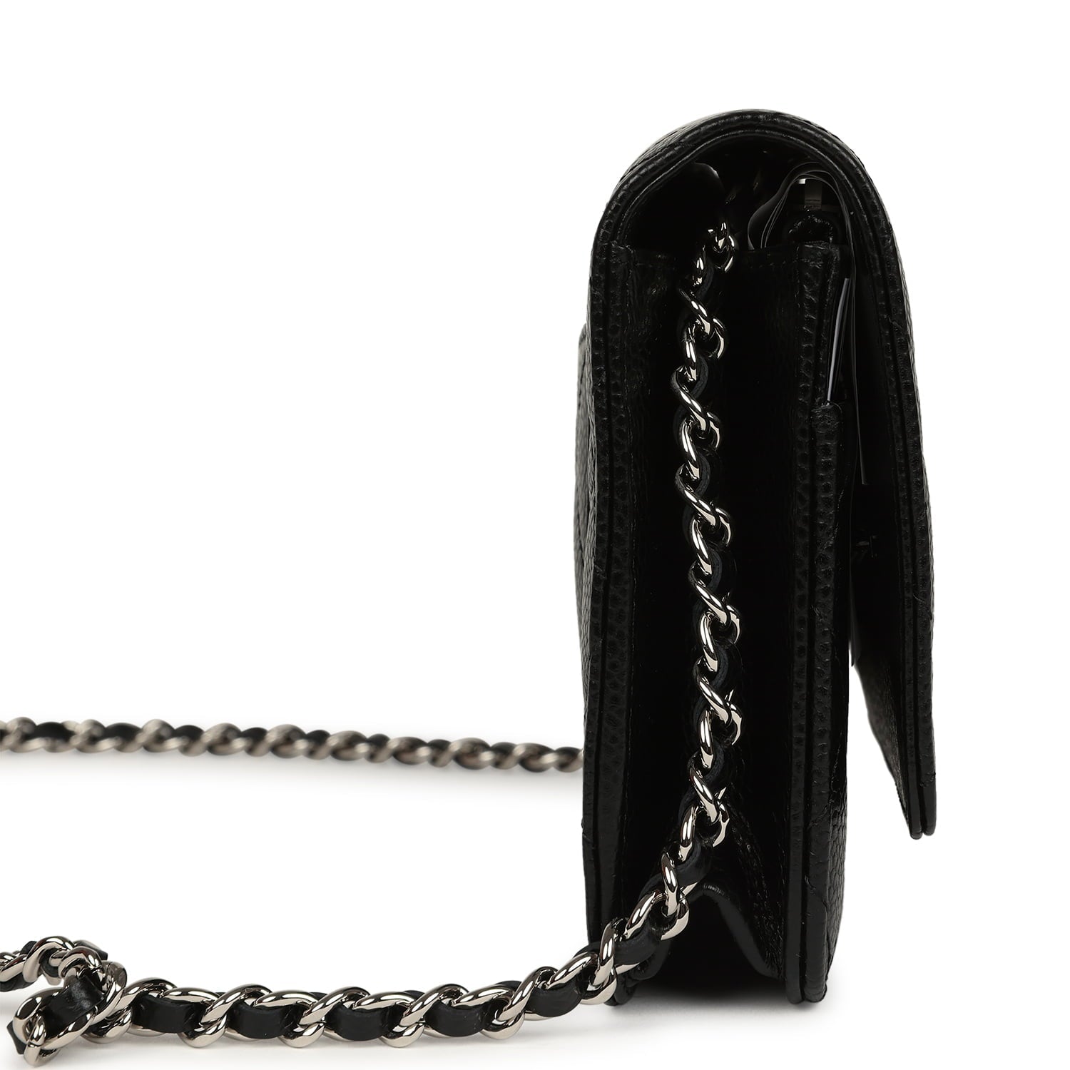 Wallet On Chain WOC Black Caviar Silver Hardware