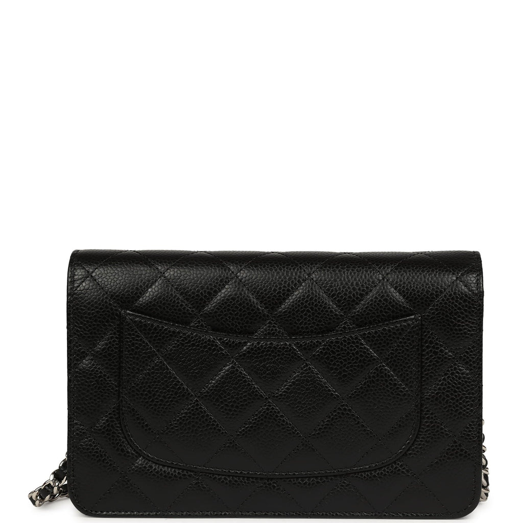 Wallet On Chain WOC Black Caviar Silver Hardware