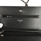 Wallet On Chain WOC Black Caviar Silver Hardware