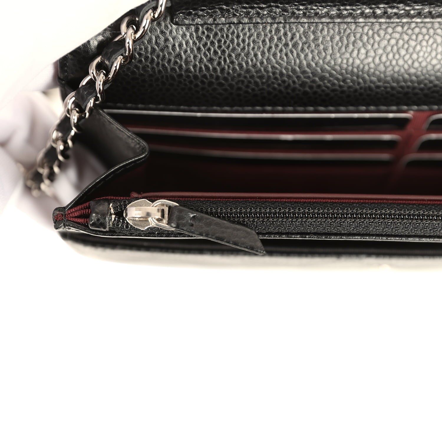 Wallet On Chain WOC Black Caviar Silver Hardware