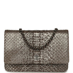 Wallet On Chain WOC Silver and Brown Aged Python Antique Silver Hardware