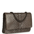 Wallet On Chain WOC Silver and Brown Aged Python Antique Silver Hardware