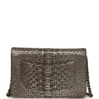 Wallet On Chain WOC Silver and Brown Aged Python Antique Silver Hardware