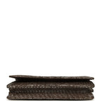 Wallet On Chain WOC Silver and Brown Aged Python Antique Silver Hardware