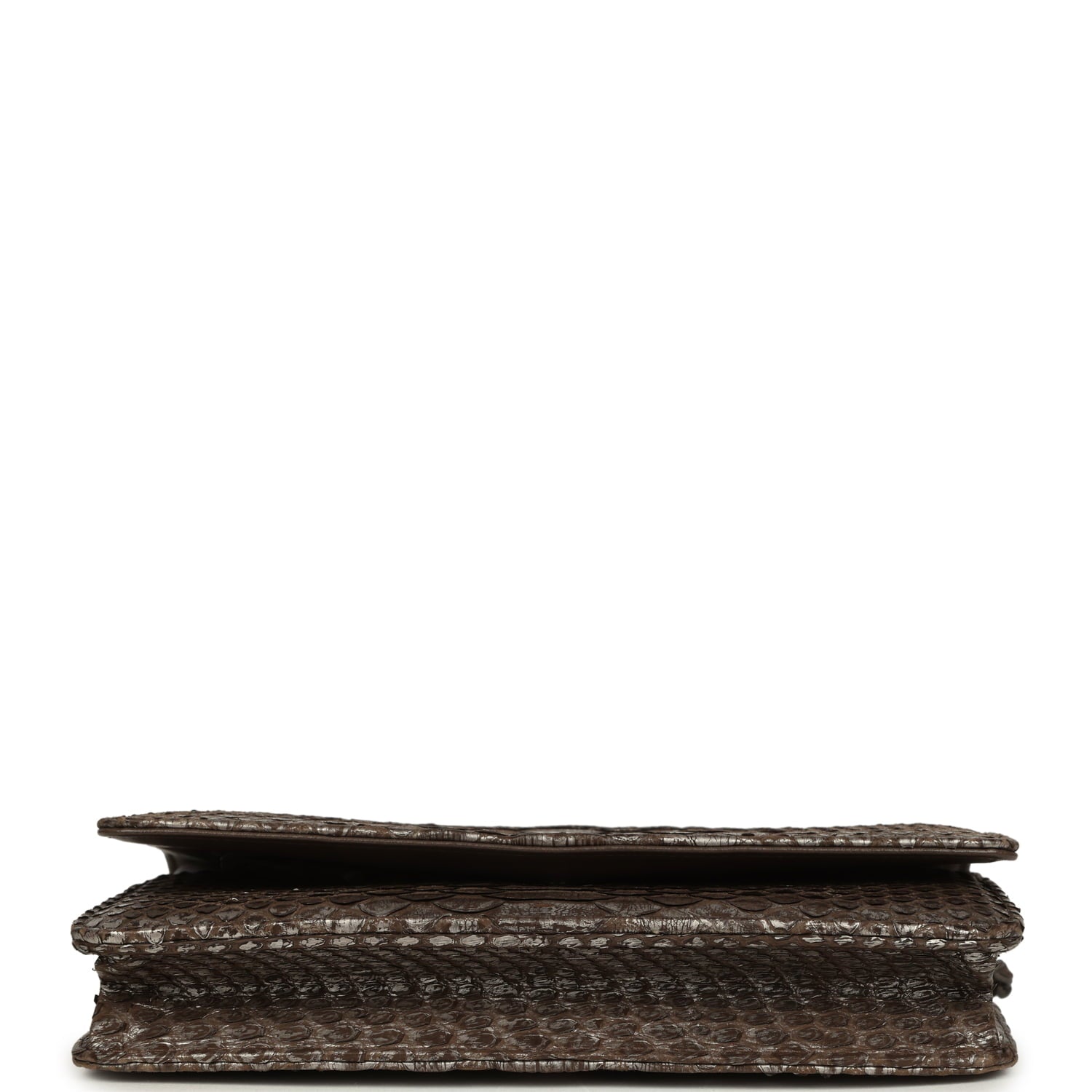 Wallet On Chain WOC Silver and Brown Aged Python Antique Silver Hardware