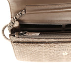 Wallet On Chain WOC Silver and Brown Aged Python Antique Silver Hardware