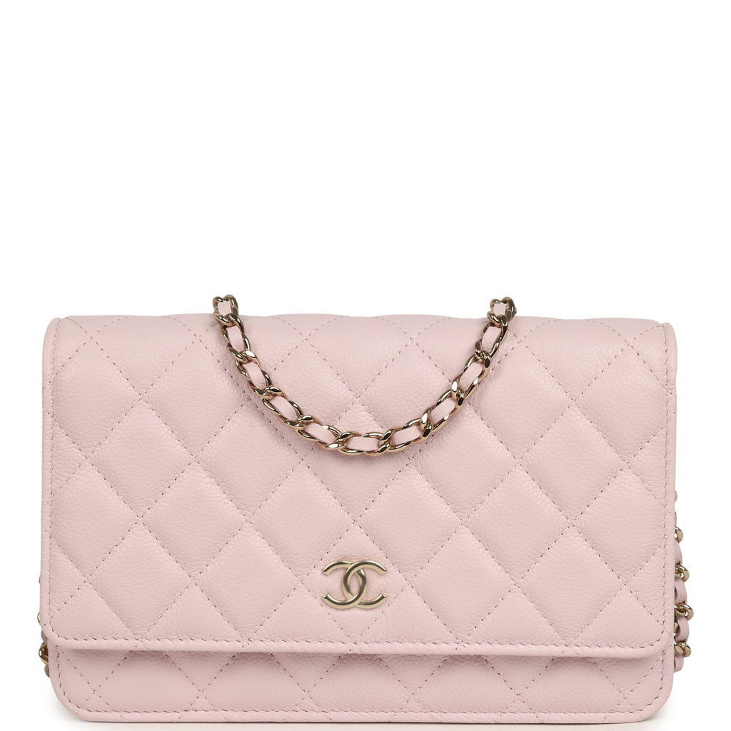 Wallet On Chain WOC Light Pink Caviar Light Gold Hardware