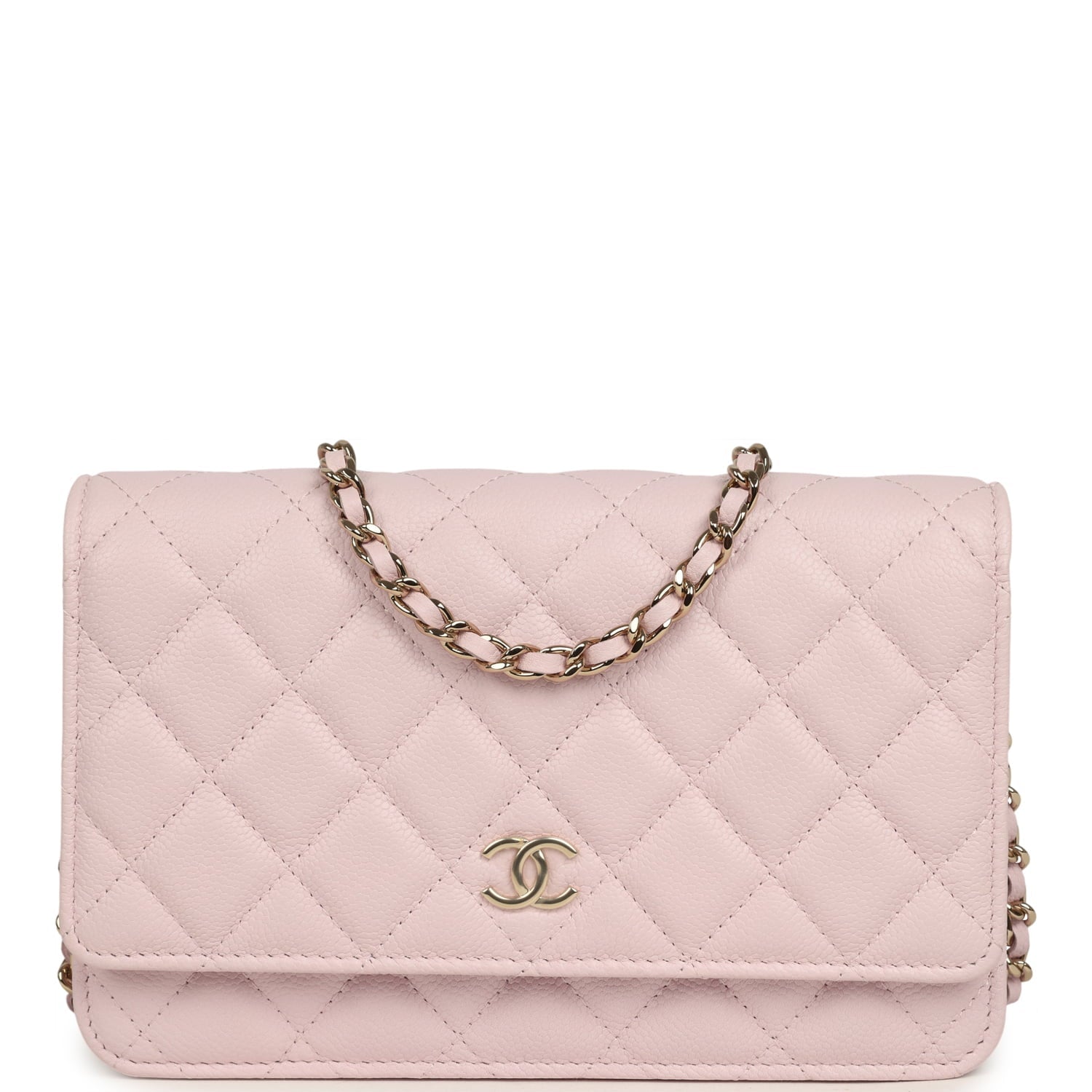 Wallet On Chain WOC Light Pink Caviar Light Gold Hardware