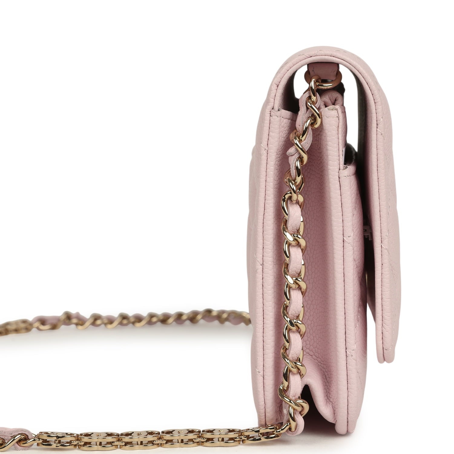 Wallet On Chain WOC Light Pink Caviar Light Gold Hardware