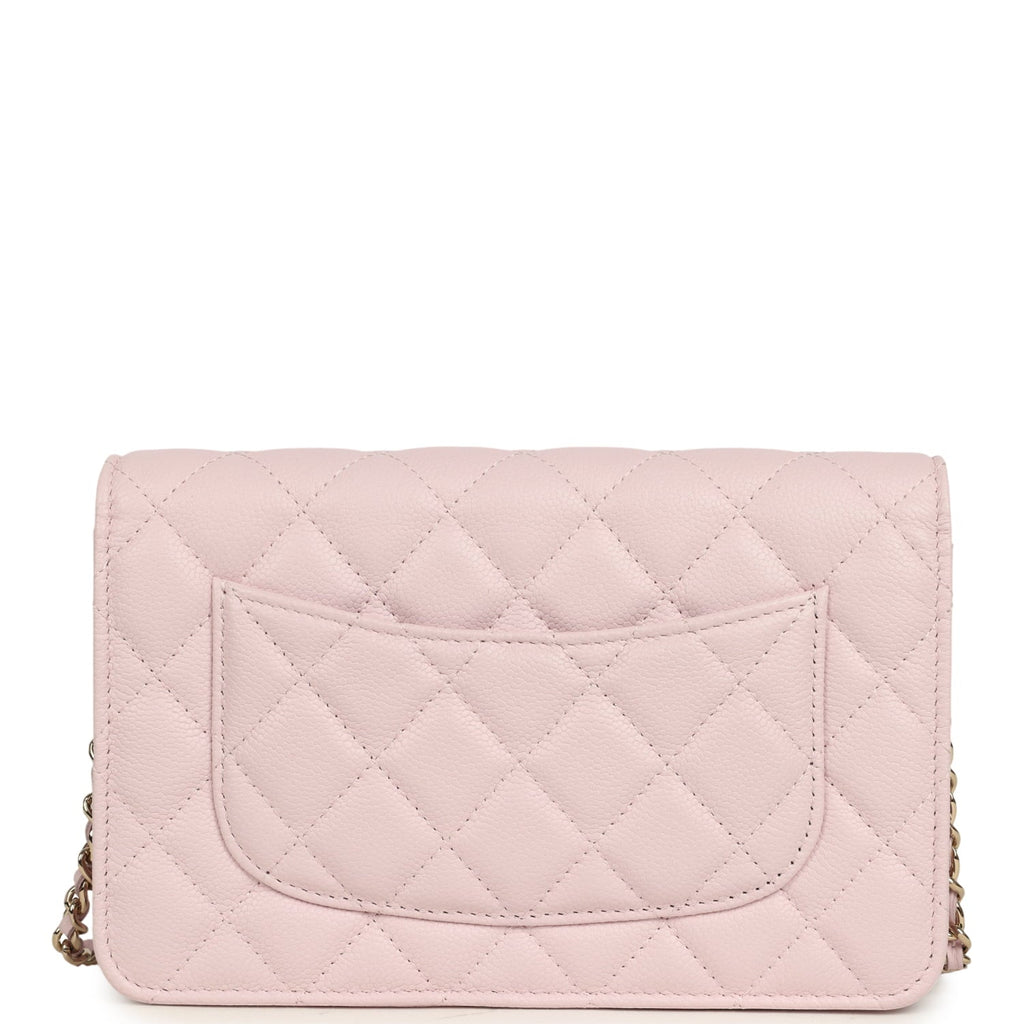 Wallet On Chain WOC Light Pink Caviar Light Gold Hardware