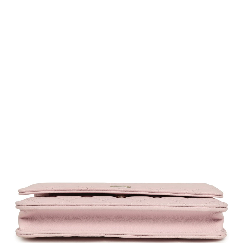 Wallet On Chain WOC Light Pink Caviar Light Gold Hardware
