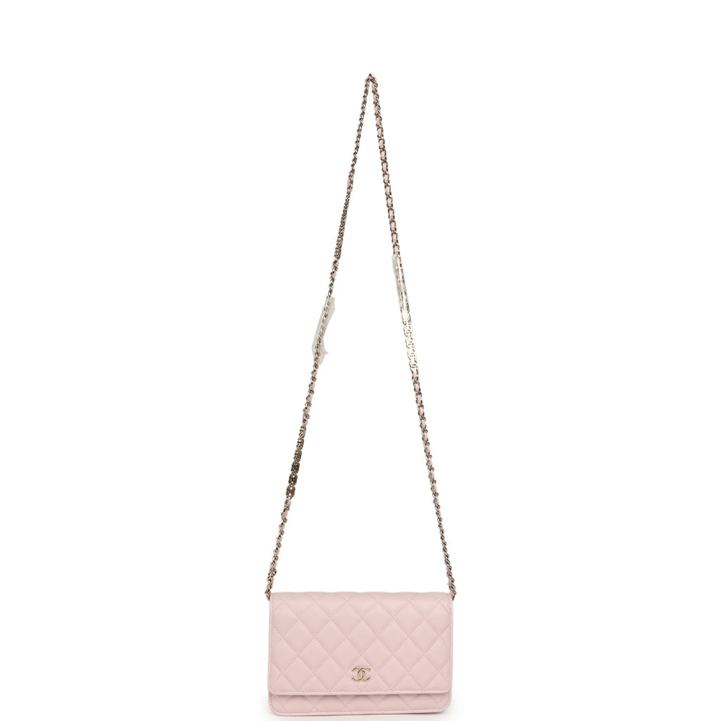 Wallet On Chain WOC Light Pink Caviar Light Gold Hardware