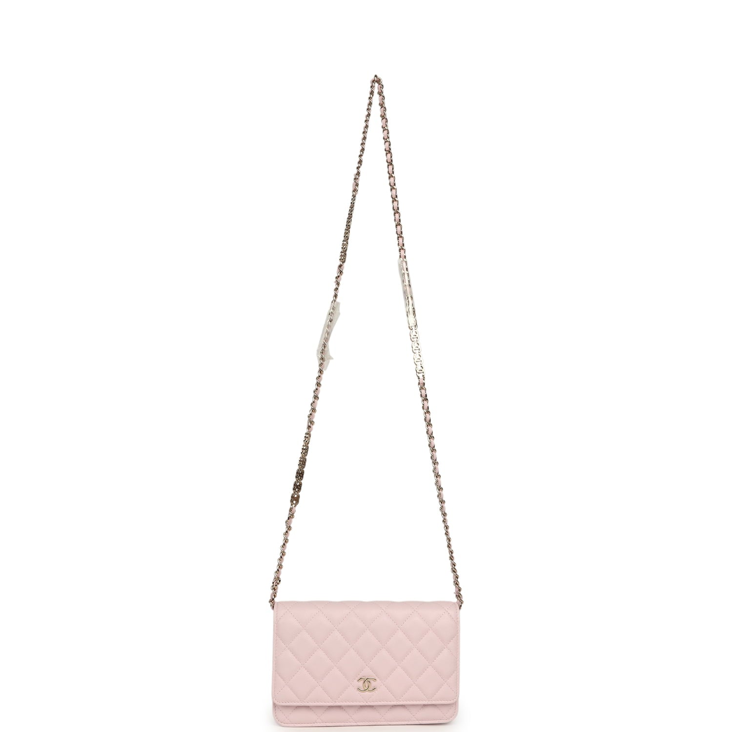 Wallet On Chain WOC Light Pink Caviar Light Gold Hardware