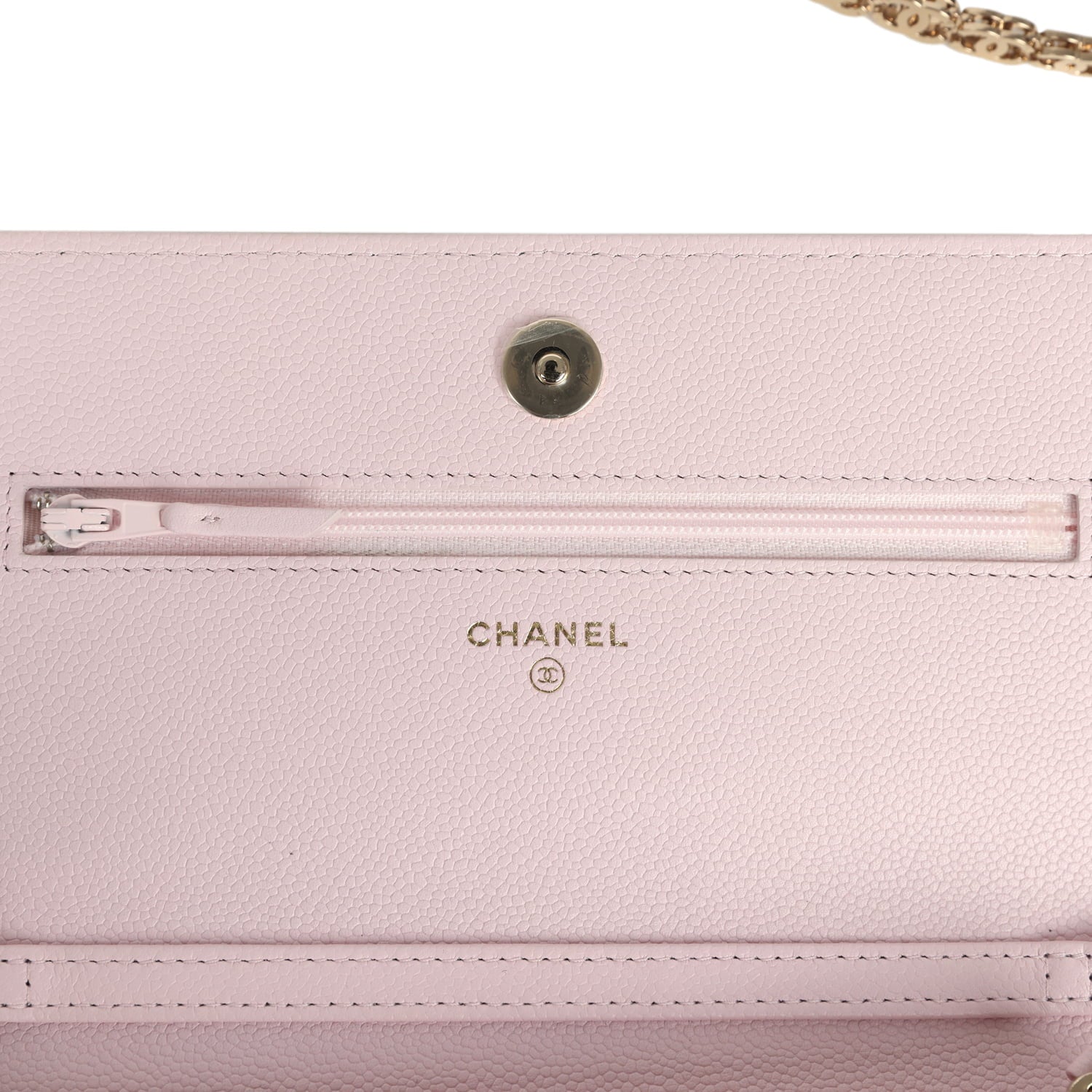 Wallet On Chain WOC Light Pink Caviar Light Gold Hardware