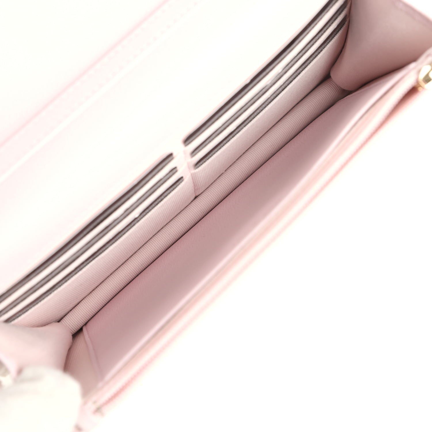 Wallet On Chain WOC Light Pink Caviar Light Gold Hardware