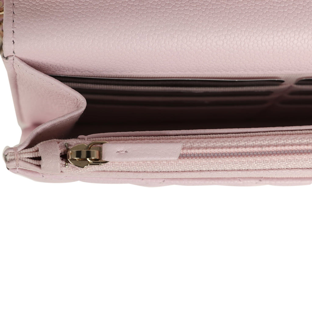 Wallet On Chain WOC Light Pink Caviar Light Gold Hardware