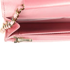 Classic Wallet On Chain Ombre Pink Shiny Goatskin Light Gold Hardware