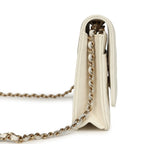 Wallet On Chain WOC White Shiny Caviar Light Gold Hardware