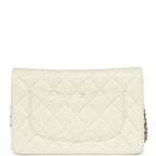 Wallet On Chain WOC White Shiny Caviar Light Gold Hardware