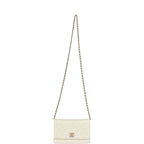Wallet On Chain WOC White Shiny Caviar Light Gold Hardware