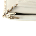 Wallet On Chain WOC White Shiny Caviar Light Gold Hardware