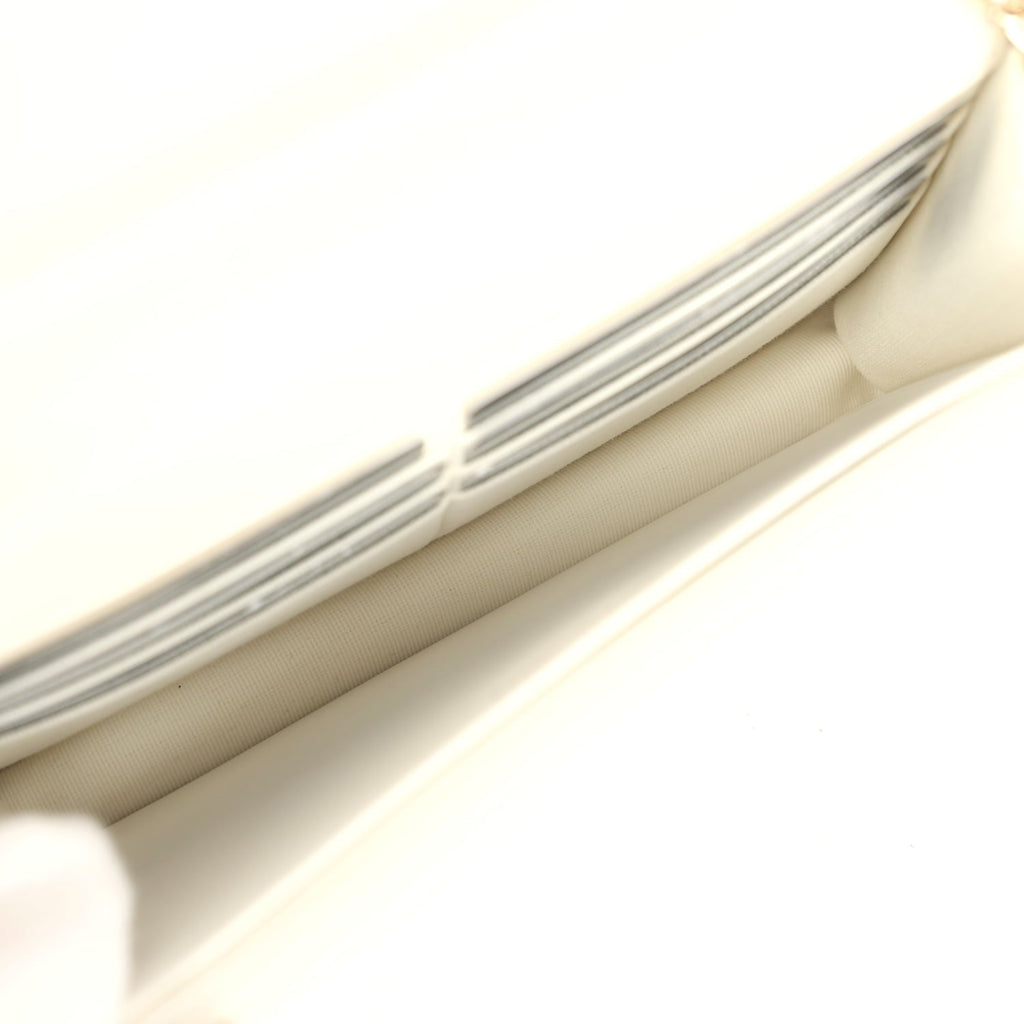 Wallet On Chain WOC White Shiny Caviar Light Gold Hardware