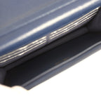 "Twist Your Buttons" Wallet On Chain WOC Navy Blue Shiny Caviar Antique Gold Hardware