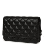 Classic Wallet On Chain WOC SO Black Lambskin Black Hardware