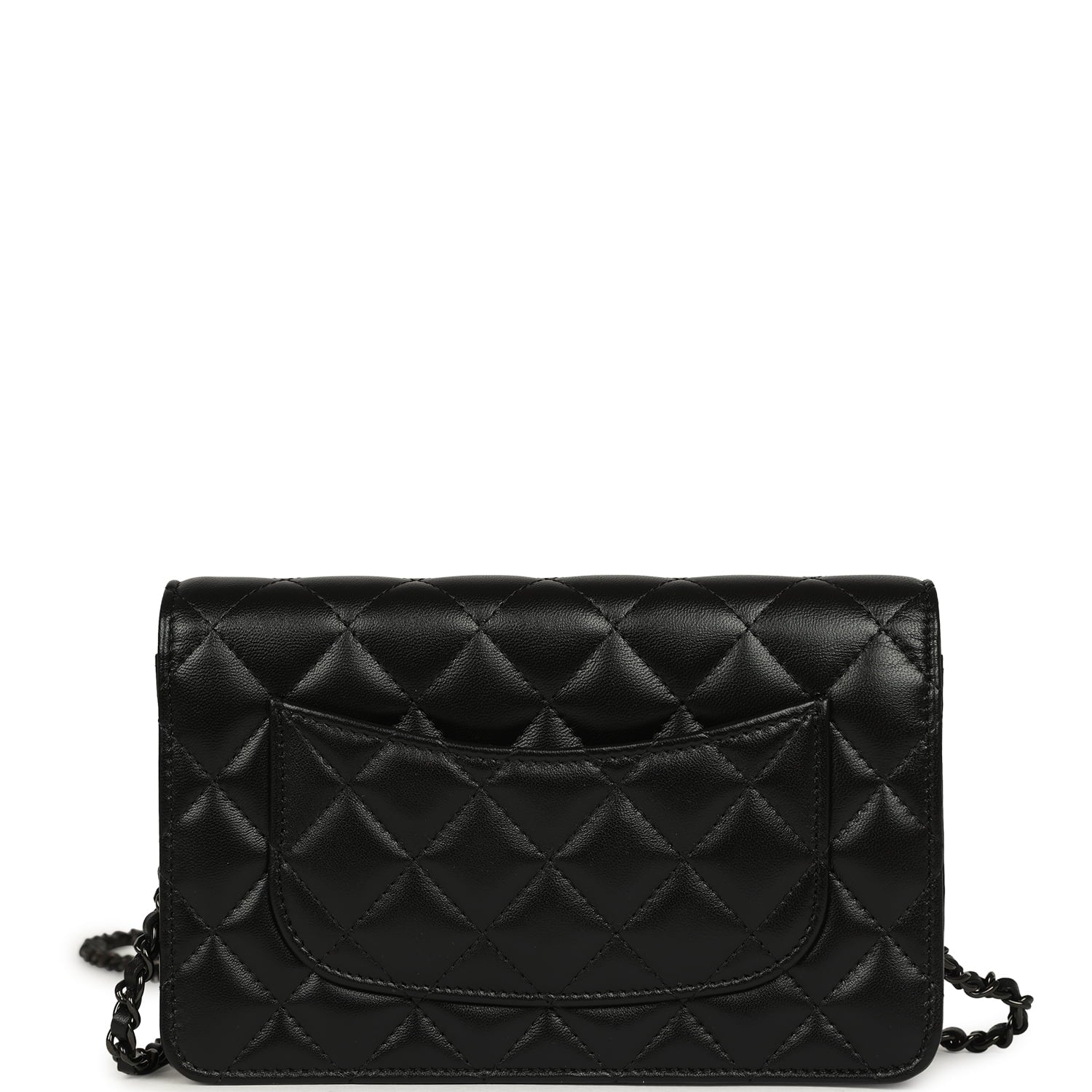 Classic Wallet On Chain WOC SO Black Lambskin Black Hardware