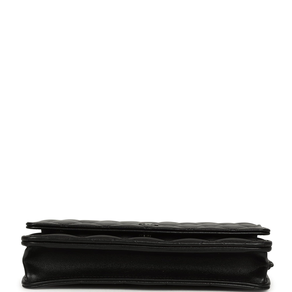Classic Wallet On Chain WOC SO Black Lambskin Black Hardware