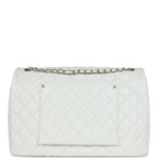 XXL Classic Single Flap Bag White Shiny Caviar Light Gold Hardware