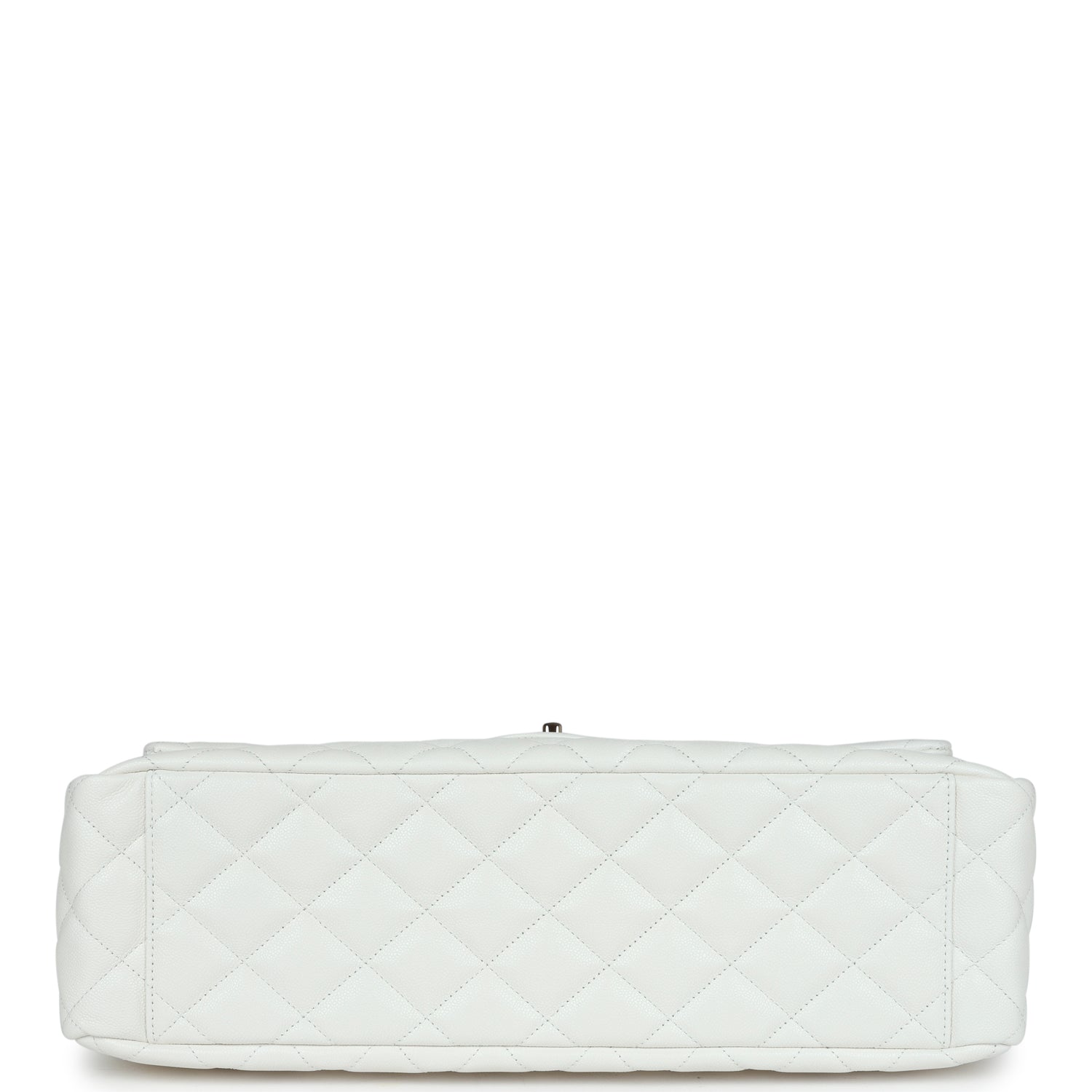 XXL Classic Single Flap Bag White Shiny Caviar Light Gold Hardware