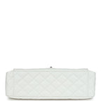 XXL Classic Single Flap Bag White Shiny Caviar Light Gold Hardware