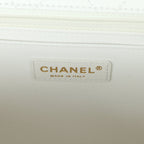 XXL Classic Single Flap Bag White Shiny Caviar Light Gold Hardware
