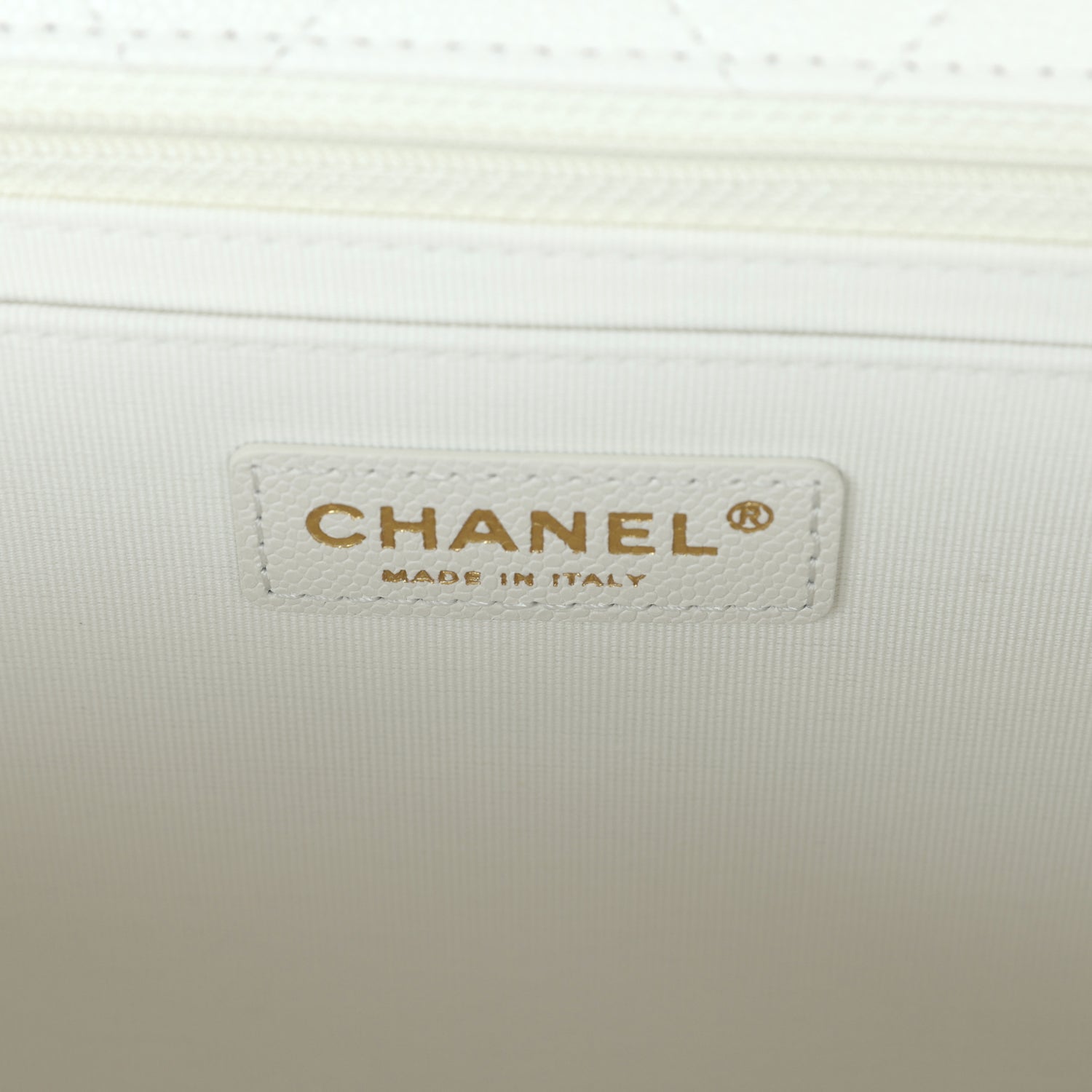 XXL Classic Single Flap Bag White Shiny Caviar Light Gold Hardware