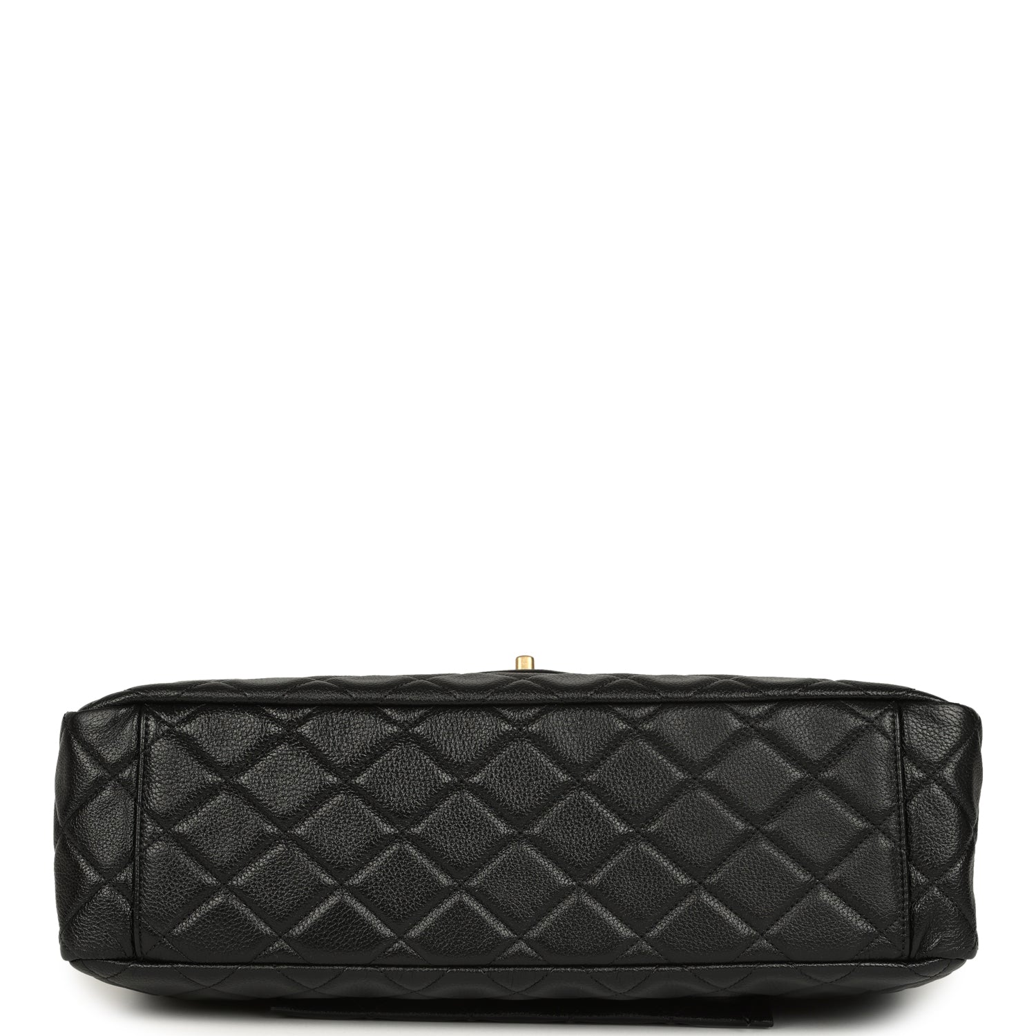 XXL Classic Single Travel Flap Bag Black Shiny Aged Calfskin Brushed Gold Hardware
