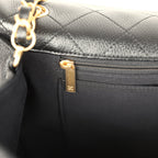 XXL Classic Single Travel Flap Bag Black Shiny Aged Calfskin Brushed Gold Hardware