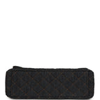 XXL Classic Single Travel Flap Bag Dark Blue Denim Brushed Gold Hardware