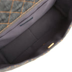 XXL Classic Single Travel Flap Bag Dark Blue Denim Brushed Gold Hardware