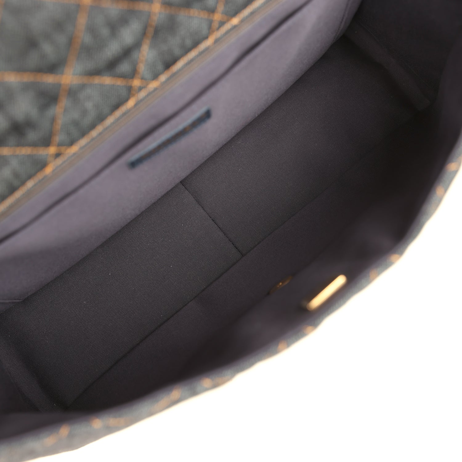 XXL Classic Single Travel Flap Bag Dark Blue Denim Brushed Gold Hardware