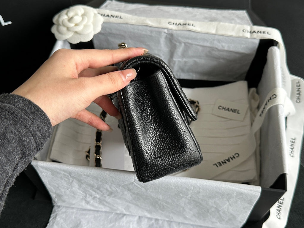 Classic Flap Large Mini Black Caviar Light Gold Hardware