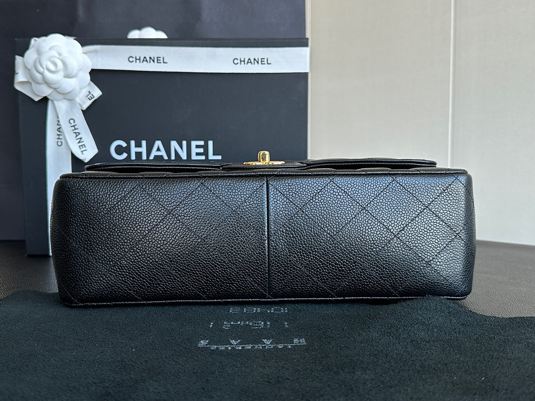 Classic Flap Jumbo Black Caviar Gold Hardware